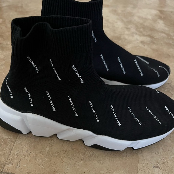 Balenciaga Speed Trainer Mid Logo Print. Men’s 7/ woman’s 9 - Picture 4 of 10